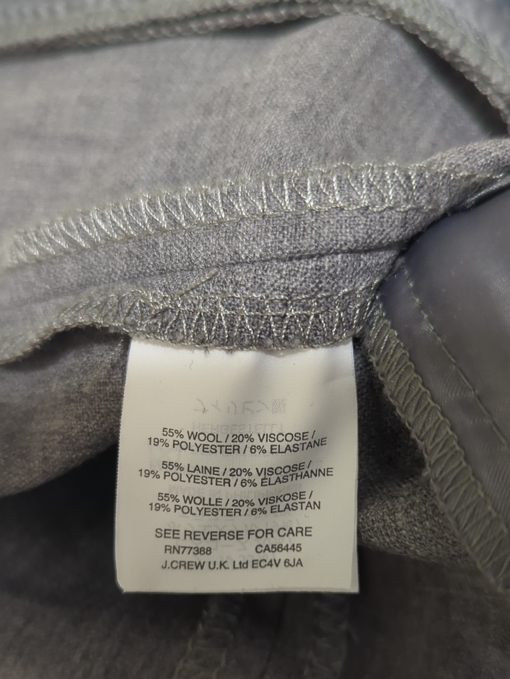 Jcrew Grey Wool Maddie Straight Leg Slim Pants Tailored Suiting 6 us Medium - Picture 5 of 10